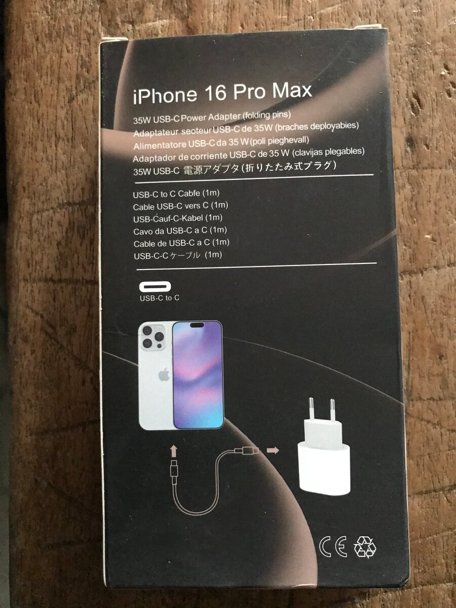 Adaptateur iPhone 16 Pro Max 35W