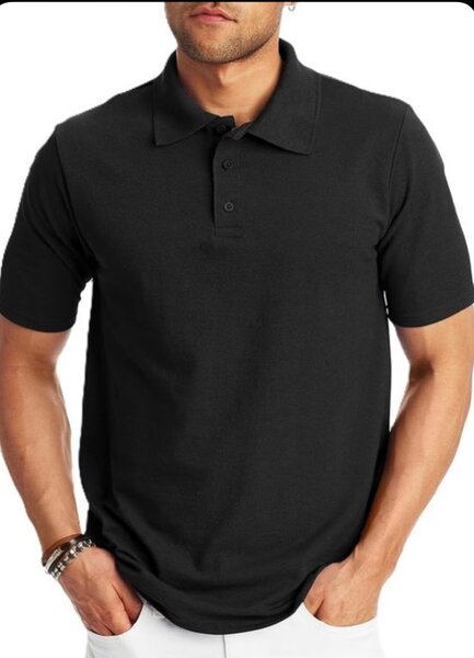 Polo noir classique homme