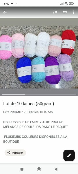 Lot de 10 pelotes colorées