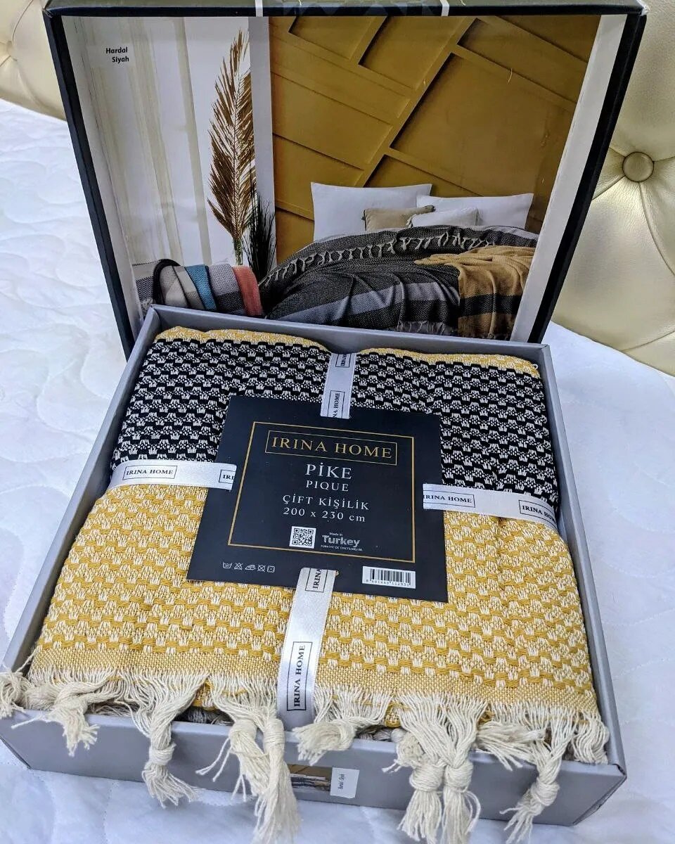 Хлопковые пледы пике с кисточками