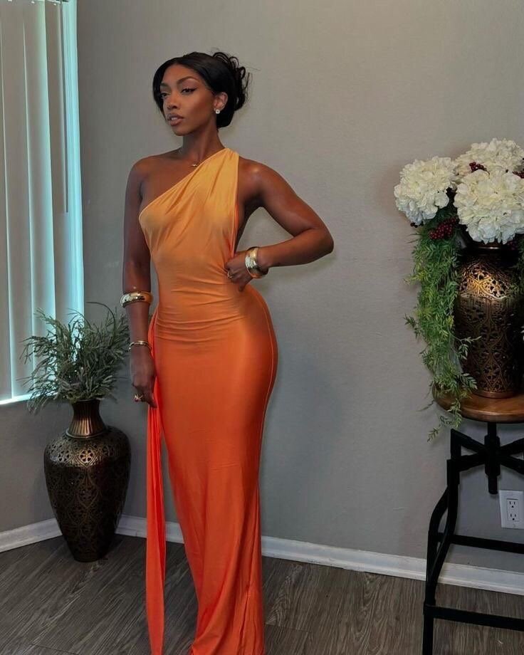 Robe longue asymétrique