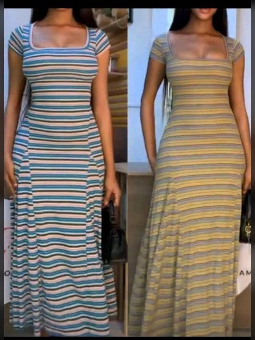 Robe longue rayée élégante