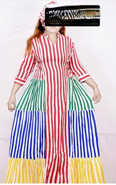 Robe Longue Multicolore Rayée