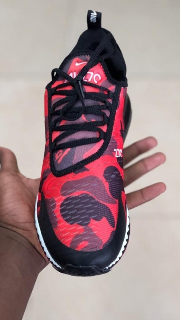 Black and red sneakers