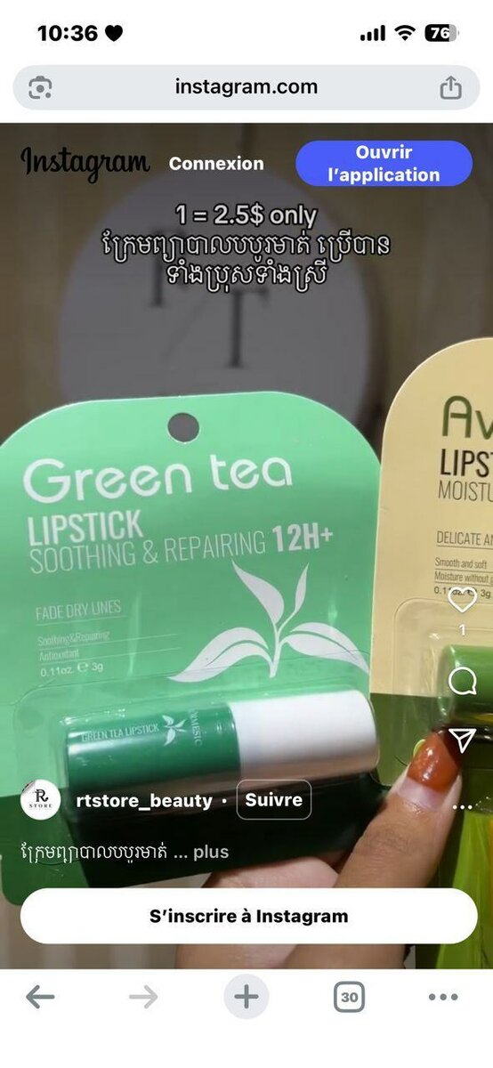 Baume à Lèvres Thé Vert