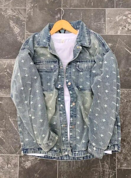 Chemise en jean imprimé homme
