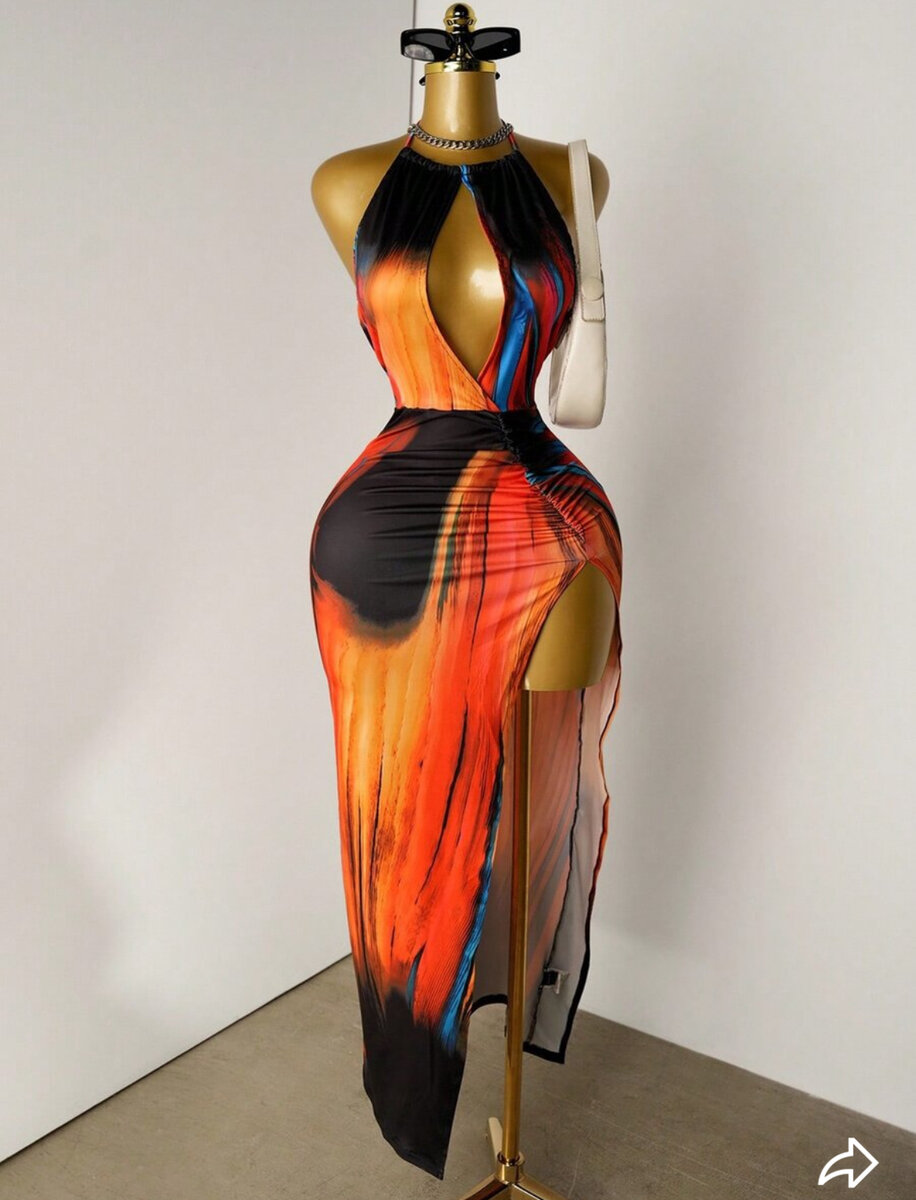 Robe longue sexy tropicale