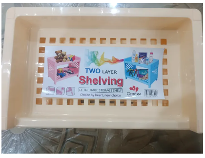 Pantry Door Organizer Double-Layer Hollow Shelf Plastic Cosmetic Desktop Finishing Rack 24x15x18cm