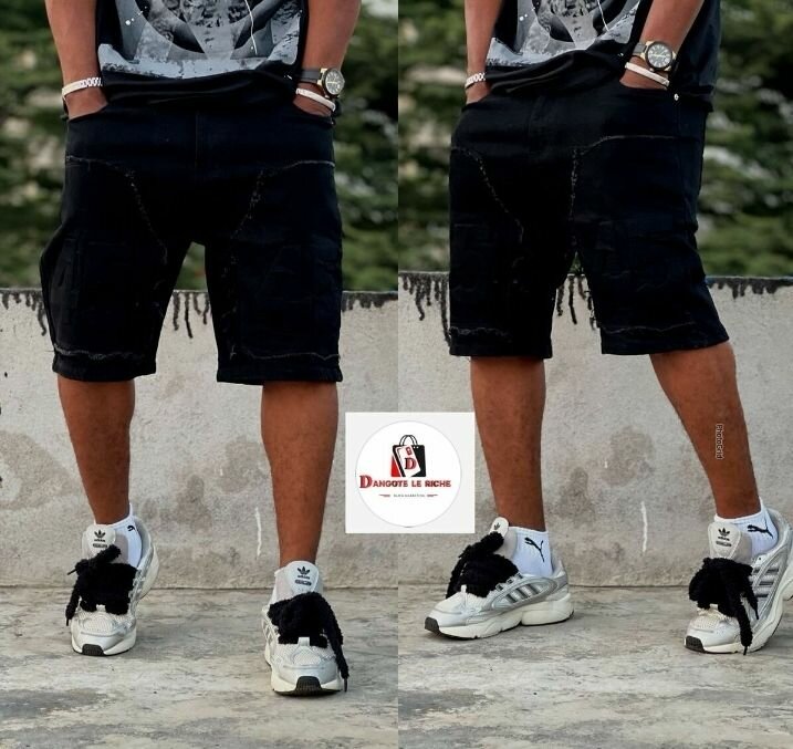 Shorts en denim noir tendance