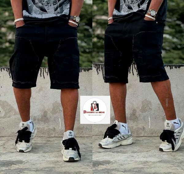 Shorts en denim noir tendance