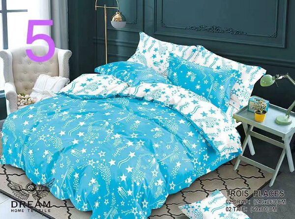 Parure de Lit en Coton - 3 Pièces