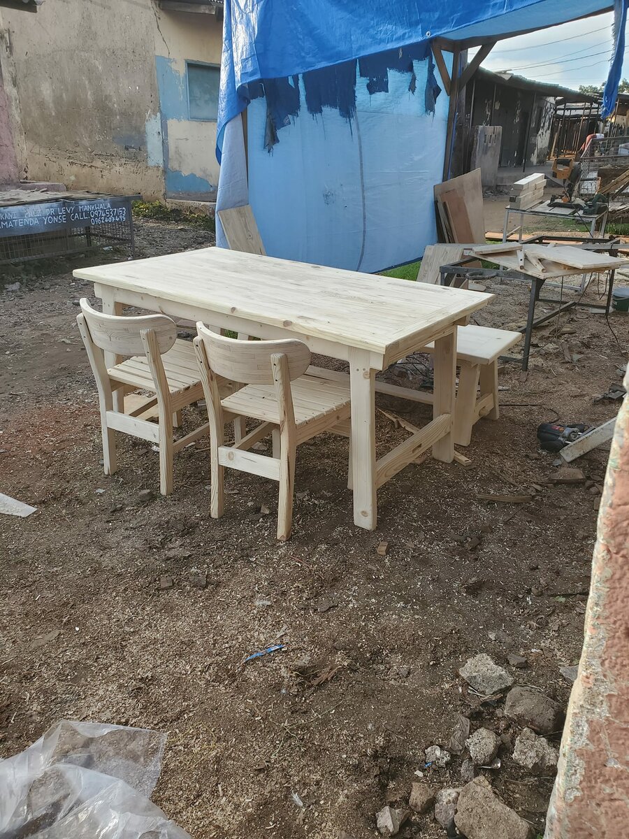 Pine dining table set