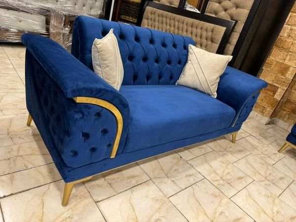 L shape blue furniture set