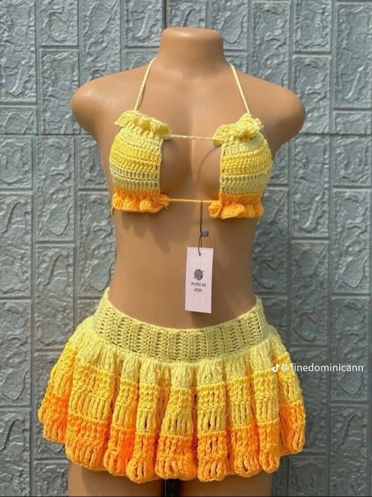 Ensemble bikini crochet coloré