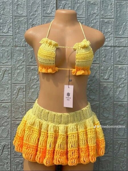 Ensemble bikini crochet coloré