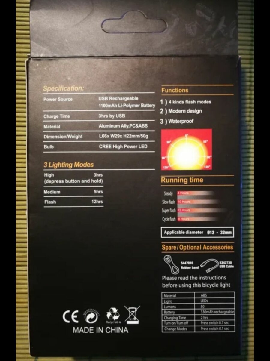 Waterproof Bicycle Light Set