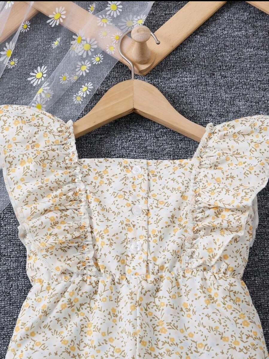 Floral Ruched Lace Jumpsuit. 6-7years