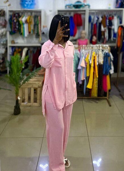 Light pink light suit light pink shirt + pants