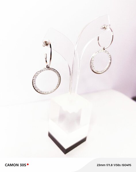 Boucles d'oreilles cerclées argent