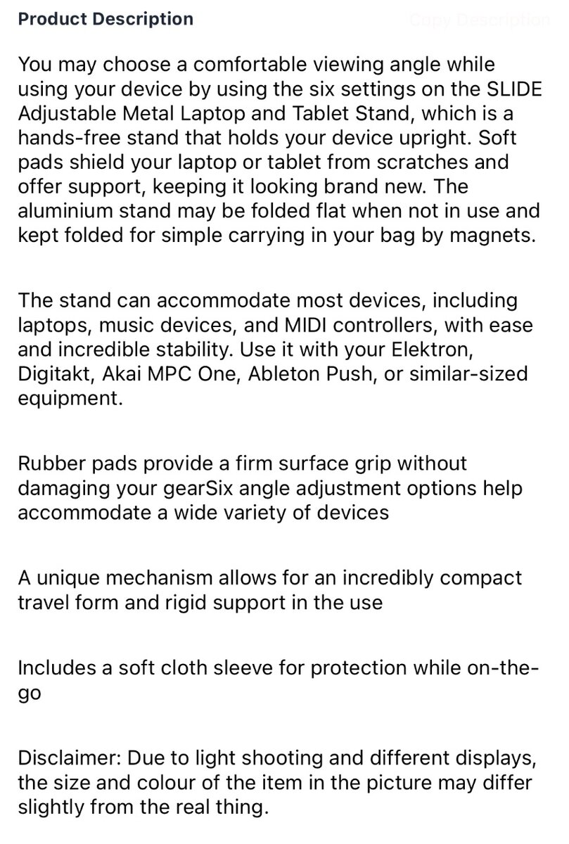 Adjustable Metal Laptop and Tablet stand