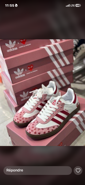 Baskets roses à motifs cœur