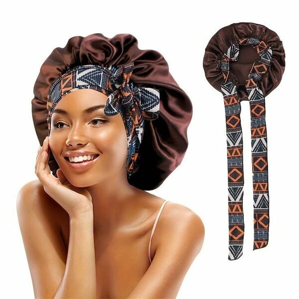 Bonnet en satin avec nœud