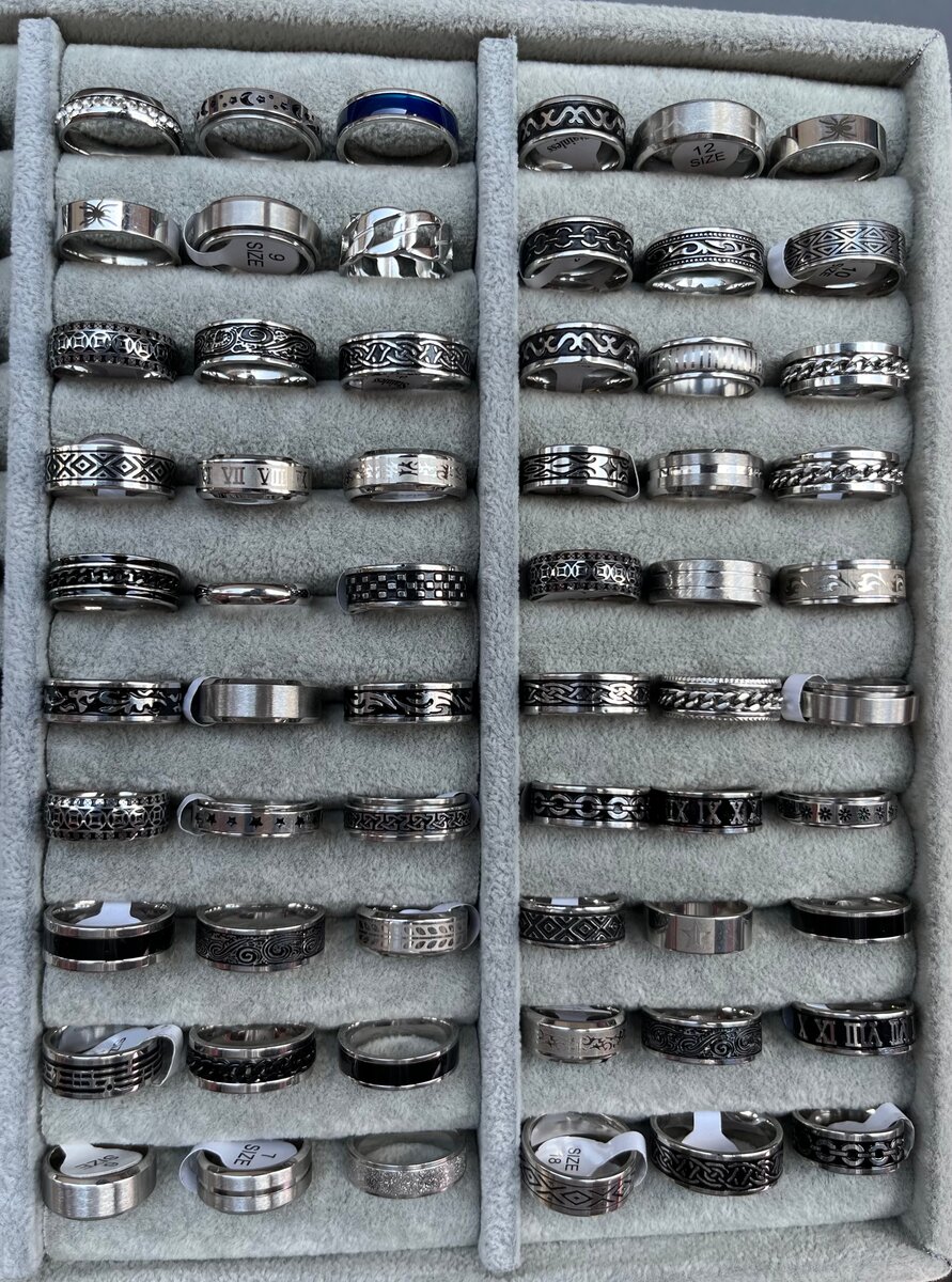 Bagues en acier inoxydable élégantes