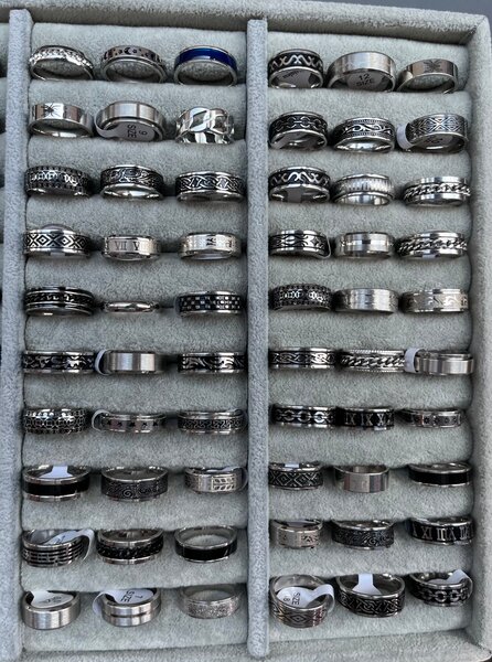 Bagues en acier inoxydable élégantes