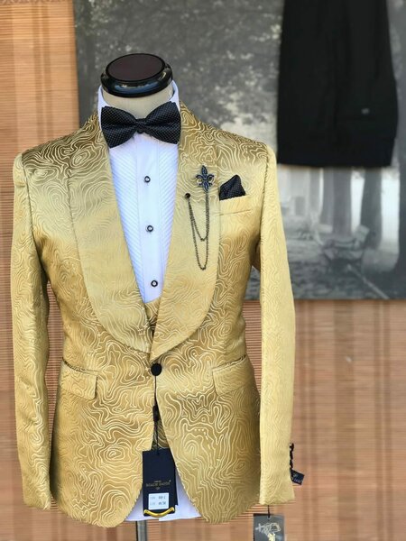men's suit golden