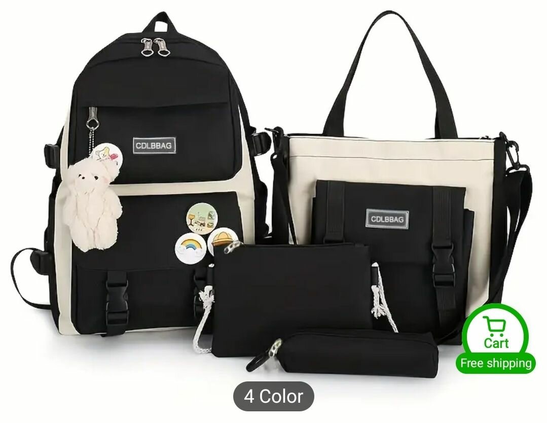 4pcs/set Casual Back pack
