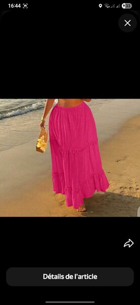 Jupe longue bohème rose