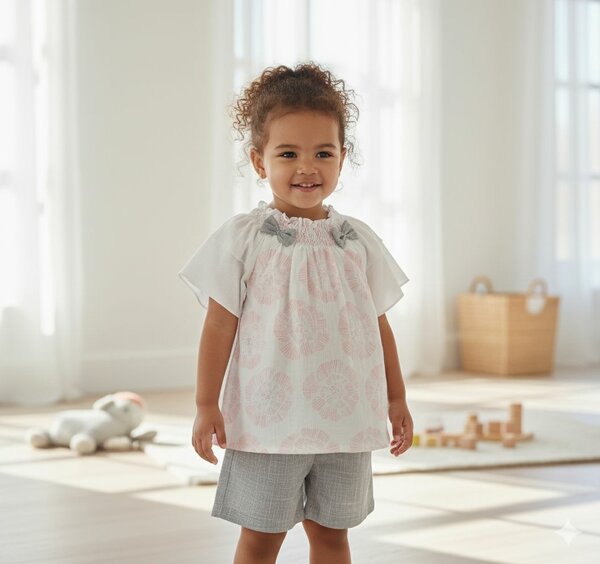 Ensemble haut smock et short