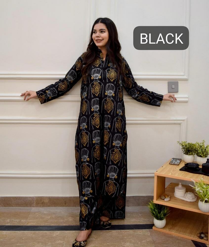 2pc Stitched linen Printed Suit