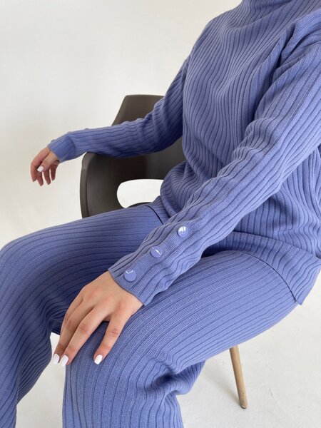 Трикотажная двойка брюки палаццо