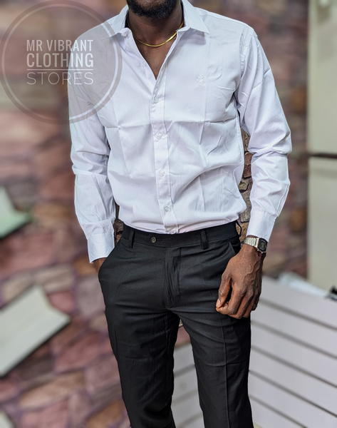 A combo of a smart shirt and a smart trouser