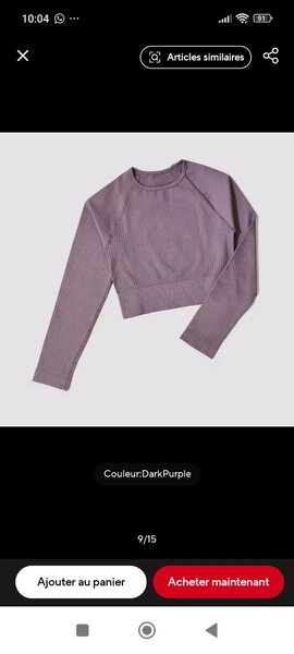 Top sport femme violet