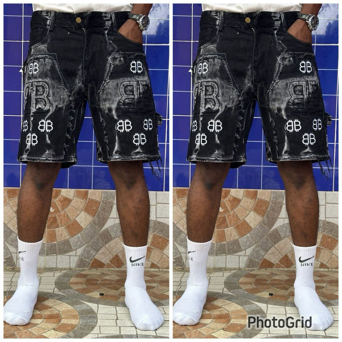 Shorts en denim déchiré homme