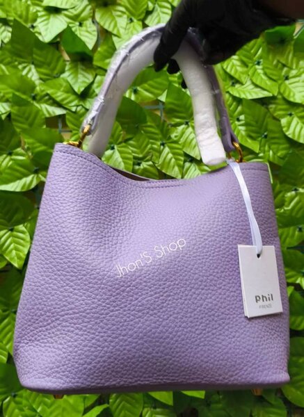Sac à main en cuir violet&rose