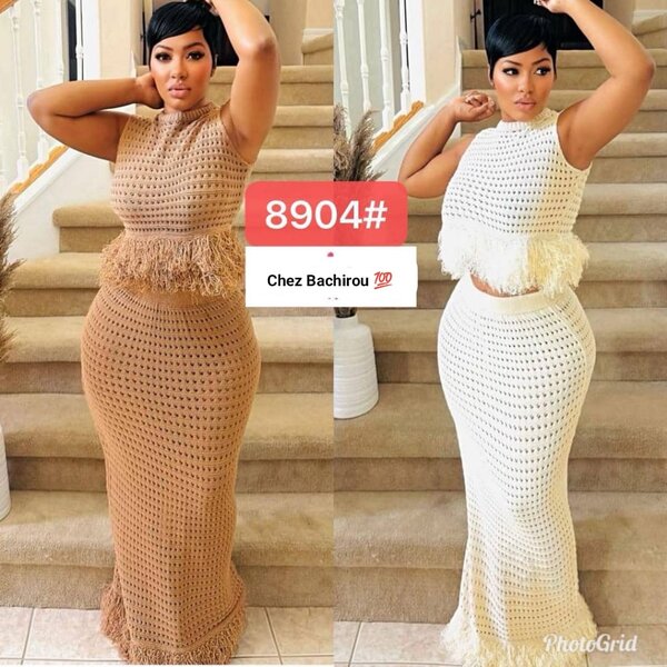 Robe Maxi Femme Crochet Élégante