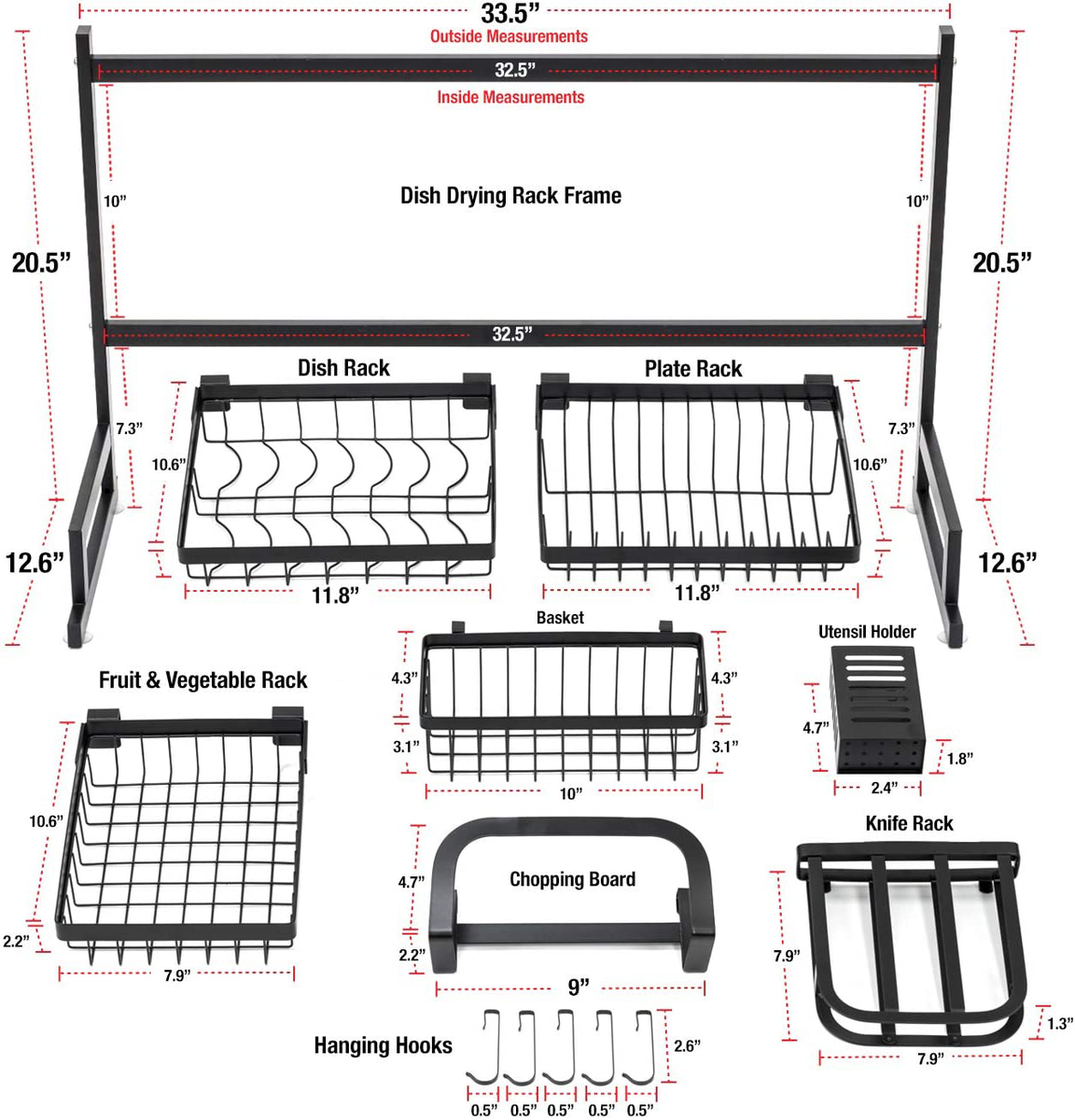 Over the counter dish Rack/Drainer