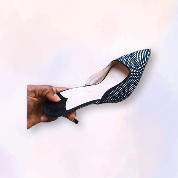 Babouc à talons élégants noirs