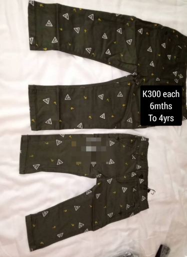 green pants with a pattern