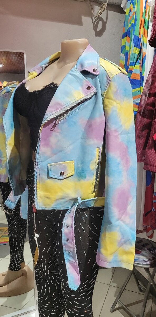 Veste Motard Tie-Dye Femme