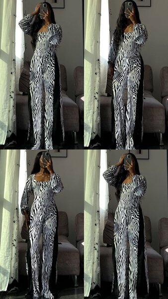 Robe longue élégante imprimée