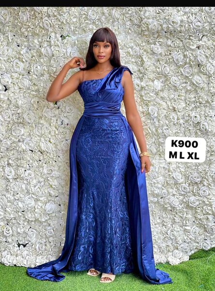 Beautiful long women's dress   blue color