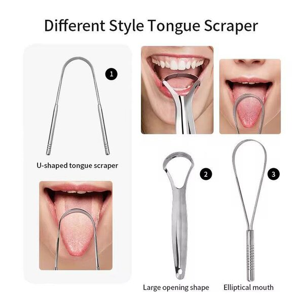 Gratte-langue en acier inoxydable