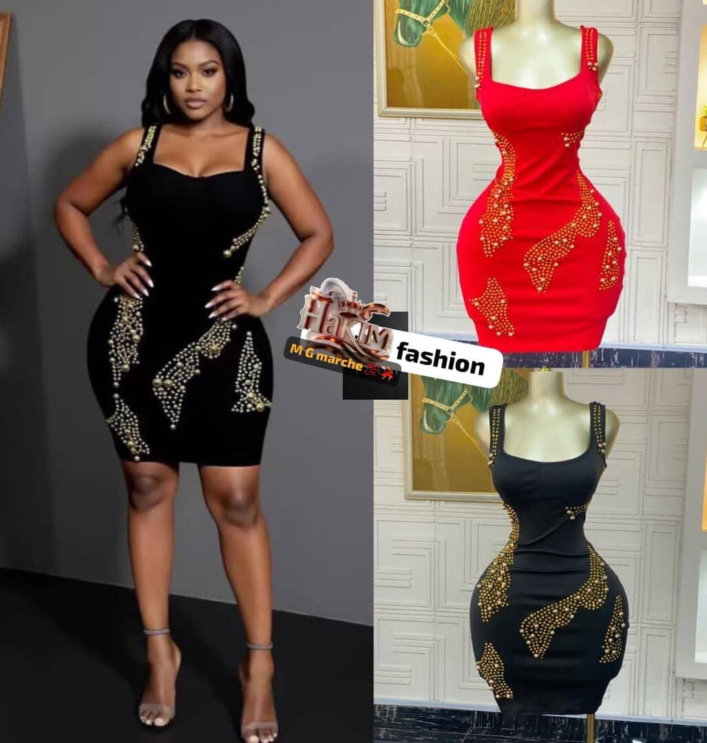 Robe moulante à strass élégante