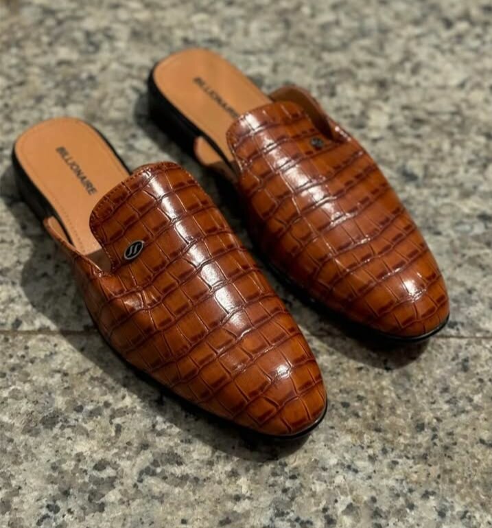Mules en cuir crocodilé élégant