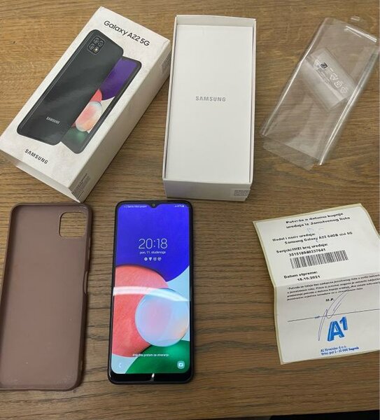 Galaxy A22 5G 256gb/8gb ram 2 sim in box 5000mAh capacity al