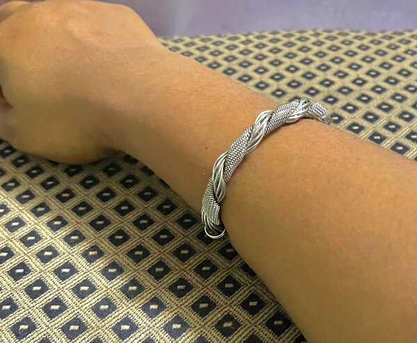 Bracelet tressé argent